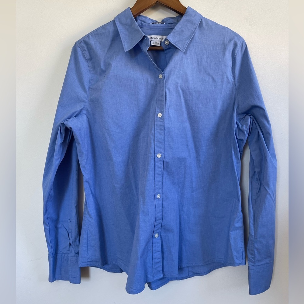 Liz Claiborne Classic Button Down, Blue, Women’s XL